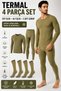 Men's Military Khaki Green Thermal Underwear Bottom Top Set and 2 Pairs of Khaki Green Socks-New Khaki Color