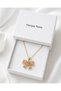 Pink Stone Butterfly Figured 316L Steel Necklace Gift Option - 3