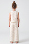 Girl's Muslin Fabric Heart Embroidered Comfortable Fit Two-Piece Set - 4