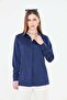 Classic Satin Shirt Navy Blue - 5