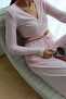 Tie-Up Crop Blouse and Shalwar Trousers Set - 3