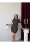 Women's Black Lined Polka Dot Dress with Shorts Elt7216