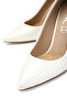 Women's Genuine Leather White Stiletto Shoes - 4