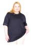Mode XL Real Big Size Women's T-Shirt Biss Collar Seersucker Pocket U26221 Navy Blue - 2