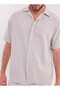 Men's Stone Linen Suit Oversize Shirt & Trousers 2-Piece Set Lace-Up Casual Summer Combination - 7