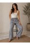 Women's 100% Linen Fabric Scalloped Double Pocket Trousers 38-46