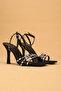 Women's Special Stone-Embellished Open-Back Ankle Strap Thin High Heel Evening Dress Shoes - 4
