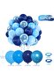 Blue Balloons Set, 50 pcs 12 inch Metallic Navy Blue, Pastel Light Blue Latex Balloons Kit for Happy - 3