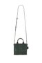 Women's Leather Mini Green Shoulder Bag with Zipper Closure and Logo Detail - 2