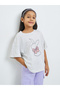 Girls Graphic Print Dropped Shoulder Short Sleeve T-Shirt