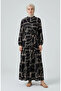 Half Buttoned Waist Tie Dress 0271B-01 Black - 3