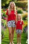 Hello Kitty Licensed Mother & Daughter Combination Pajama Set Red & Gray Color Crew Neck with Shorts 100% Combed Cotton (Sold Separately) - 8