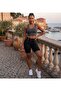 Corset Effect High Waist Buttoned and Zippered Black Slim Fit Biker Shorts - 4