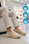 Beige Textile Breathable Lightweight Men's Sports Shoes Pc-30679 m