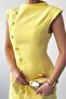 Button Detailed Dress Yellow - 3