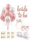 Bride to Be Set Rose Gold Bachelorette Party Supplies 21 Pieces Balloon Sash Crown Glasses Tattoo Team Bride Decoration Set - 2