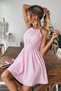 New Season Women's Off-The-Shoulder, Lace-Up Back, Elastic Waist, Short Single Jersey Dress - 2