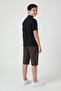Black Linen Shirt and Elastic Waist Shorts Boys Palm Tree Patterned Suit 23989 - 6