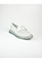 005 White Leather Buckle Women's Ballerinas