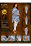 Moda Başak Woven Patterned Tunic Comfortable Cut Plus Size 100% Cotton - 4