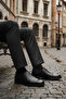 Black Printed Genuine Leather Men's Classic Shoes 916 m - 2