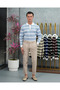 Cotton Lycra Slim Fit Knitted Horizontal Pattern Collar Stripe Detailed Polo Collar Sweater - 3