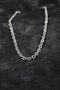 316L Steel Silver Color Rolo Chain Men's Necklace - 2