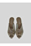 Devina Women's Floral Buckle Detailed Satin Heeled Slippers 10 cm - 5