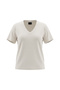 Women's Vision V-Neck Premium Quality Dense Textured Cotton T-Shirt Cream W102-R0220-02 - 5
