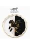 Luxury Glass Surface Presentation Tray 38 cm - Tea and Coffee Serving Tray - Decorative Round Tray with Gold Detail