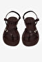 Women's Brown Comfortable Stone-Embellished Flip-Flop Sandals - 2