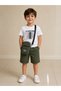 Yavrucak 63305-26 Boy's 4-Piece Set Shirt T-Shirt Shorts Bag Combination Summer Casual Set - 2