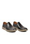 Black Beige Genuine Leather Men's Casual Shoes - 3