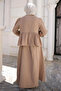 Mink Front-Tie Kimono Skirt Set with Elastic Sleeves - 5