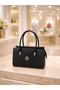 Women's Black Handbag with Adjustable Strap Daily Shoulder Bag 2-Piece Combination - 6