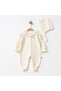 Newborn Baby Romper Set 0-3 Months Lace Collar Long Sleeve Hat Cotton Baby Girl Set - 2