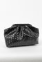 Women's Black Knitted Leather Soft Faux Leather Strap Clutch Portfolio Daily / Evening Bag - 5