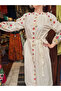 Cream Color Spring Flowers Embroidered Dress - 2