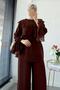 Premium Volan Layered Chiffon Double Set – Brown - 8