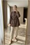 Women's Belted Side-Tie Buttoned Long Shirt - 3