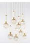 Modern Lighting, Linear chandelier, Light, Acrylic LED Chanelier, French Gold Color, d:60,h:160 cm, Suitable for dining room, conference room, botiques , Adjustable height