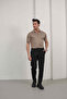 Men's Basic Zippered Polo Collar T-Shirt - 3