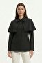 Cape Detail Buttoned Jacket - 2