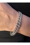 Men's and Women's Steel Bracelet - Gourmet Monaco Cuban Design White Plated Bracelet - 2