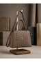 Mother / Women's / Embroidered / Shoulder Bag / Gold Accessories / 3 Compartments / Long Strap / Handbag - 2