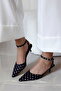 Palm Pointed Toe Short Kitten Heel Women's Shoes Polka Dot - 2