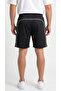 Men's Black Color Shorts Breathable Patterned Fabric Zipper Pocket - 7