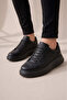 Jy507 Dara Lace-Up Leather Men's Casual Sneaker Shoes Cst Black