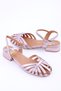 Spain Series Ankle Strap Thin Stripe Detailed Pink Genuine Leather Women's Sandals - 4