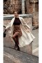 Beige Green Long Trench Coat - 2